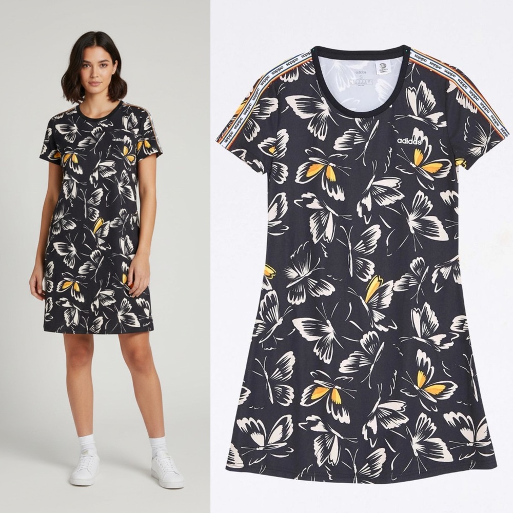 FARM Rio Black Floral Butterfly Mini Dress with Yellow Accents
